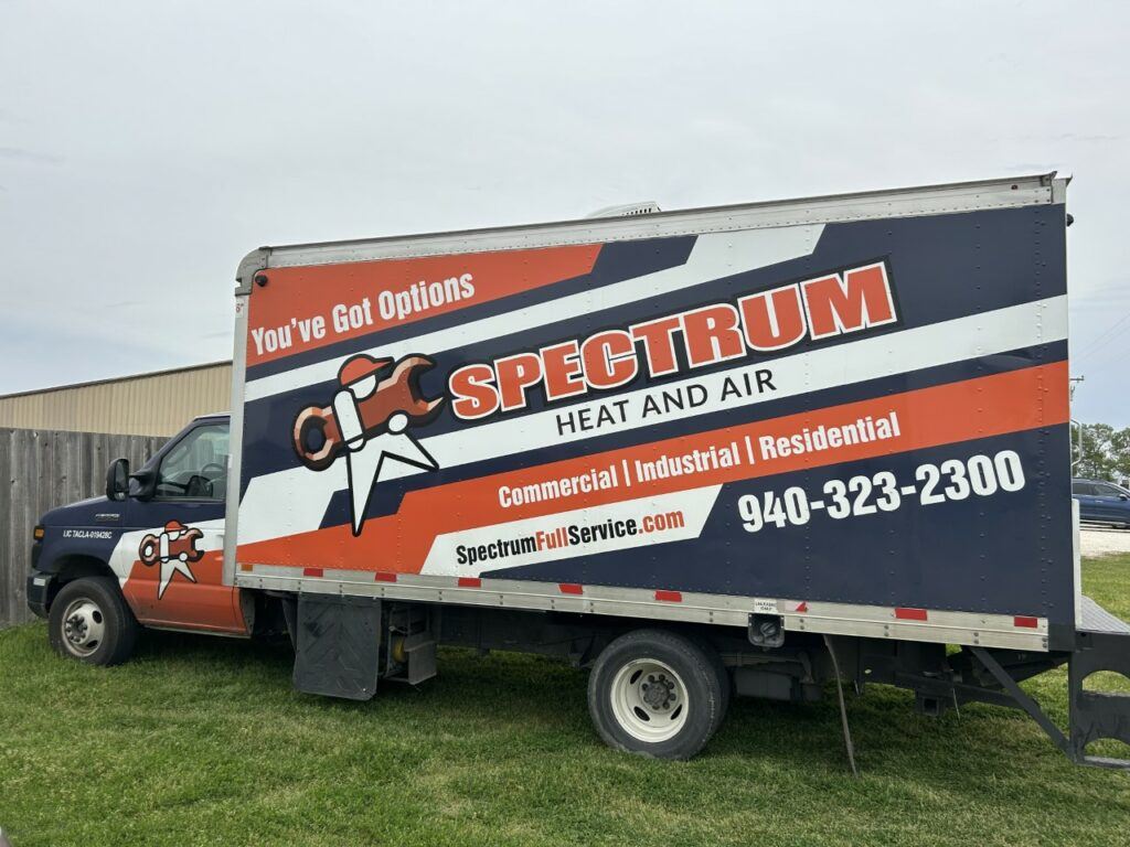 Spectrum Heat and Air box truck - experienced AC replacement contractors in North Texas